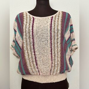 Vintage Hand-knitted Striped Women's Sweater